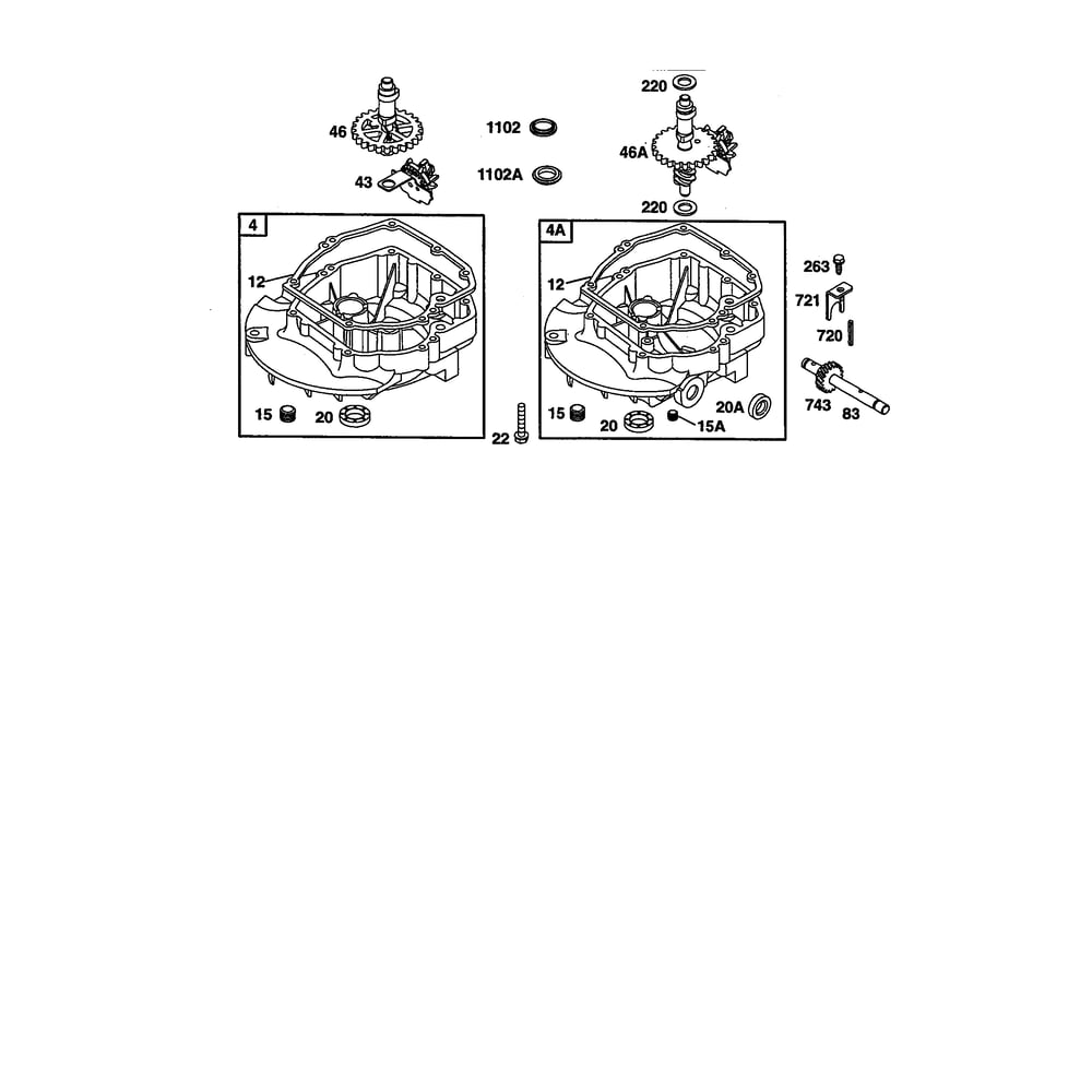 Sump Diagram and Parts List for  Briggs and Stratton Engine
